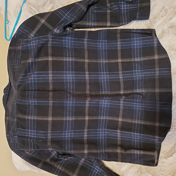 Corduroy Button Down shirt black multi-color stripes - Picture 3 of 3